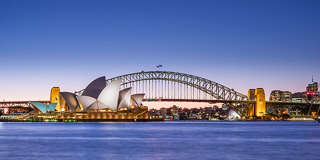 Sydney Opera House and Harbour Bridge Dusk (2) 2019 06 21