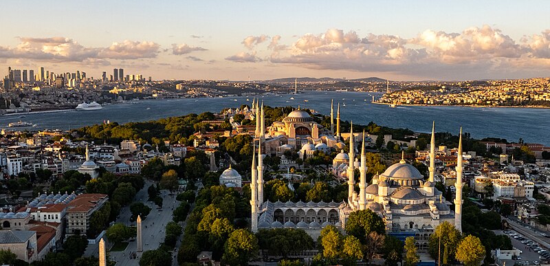 Historical peninsula and modern skyline of Istanbul
